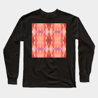 Peach Diamond Pattern Long Sleeve T-Shirt